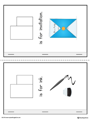 Letter I Cut-And-Paste Printable MiniBook for Kindergarten in Color