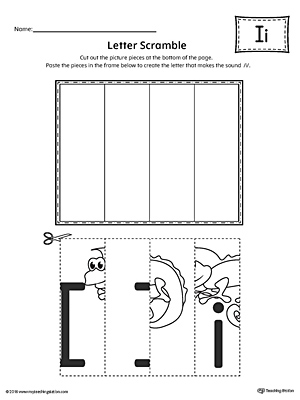 Use the Letter I Scramble printable worksheet to aid your student in recognizing the letter I and it