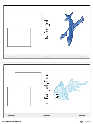Letter J Cut-Paste Printable MiniBook in Color