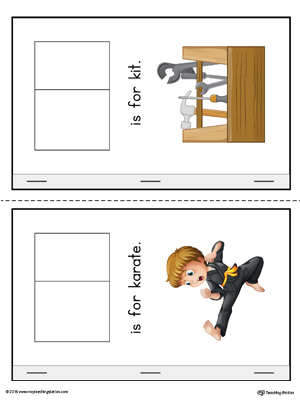 Letter K Cut-And-Paste Printable MiniBook for Kindergarten in Color