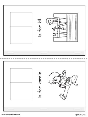 Letter K Cut-And-Paste Printable MiniBook for Kindergarten