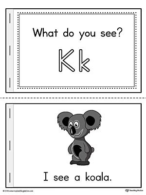 Letter K Words Printable Mini Book (Color)