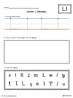 Use the Letter L Practice Worksheet to help your student identify and trace the letter L along with recognizing it