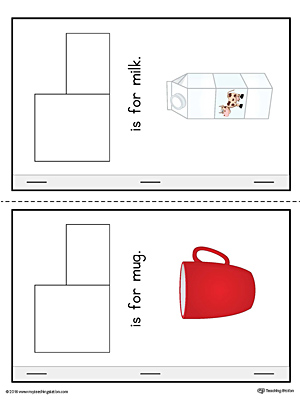 Letter M Cut-And-Paste Printable MiniBook for Preschool in Color