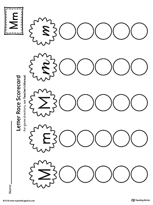 Letter M Activity Race Game for Kindergarten