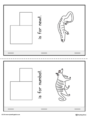 Letter N Cut-And-Paste Printable MiniBook for Kindergarten