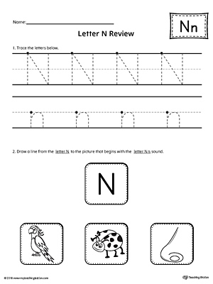 Letter N Review Worksheet