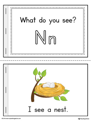 Letter N Words Printable Mini Book (Color)