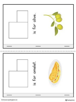 Letter O Cut-And-Paste Printable MiniBook for Preschool in Color