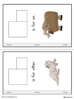 Letter O Cut-And-Paste Printable MiniBook for Kindergarten in Color
