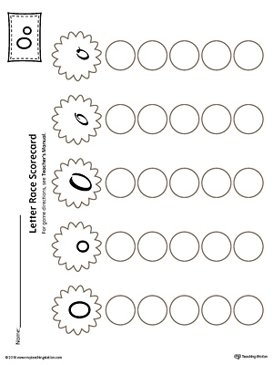 Letter O Activity Race Game for Preschool in Color