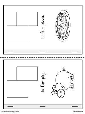 Letter P Cut-Paste Printable MiniBook