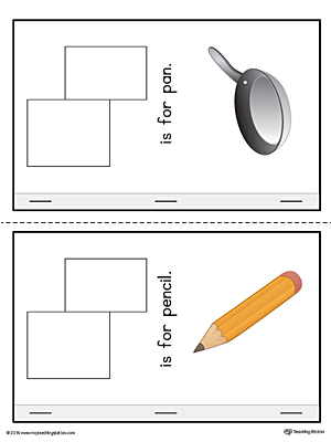 Letter P Cut-And-Paste Printable MiniBook for Kindergarten in Color