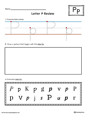 Use the Letter P Practice Worksheet to help your student identify and trace the letter P along with recognizing it