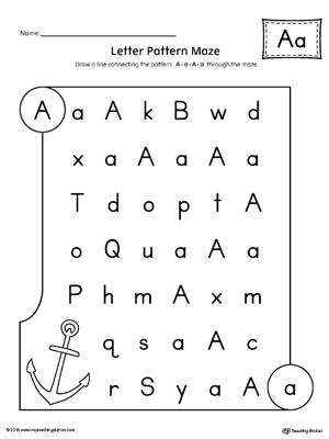 letter worksheets for t preschool Worksheet  Letter  Maze A Pattern MyTeachingStation.com