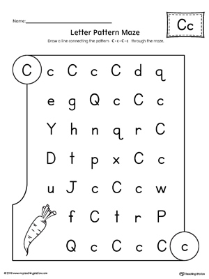 Letter C Pattern Maze Worksheet