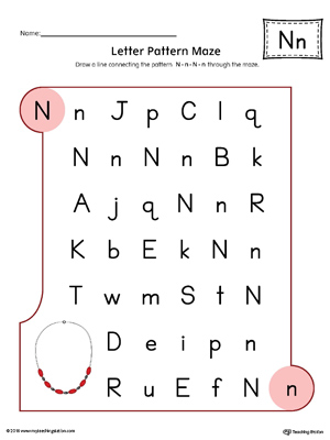 Letter Formation Play-Doh Mat: Letter N Printable