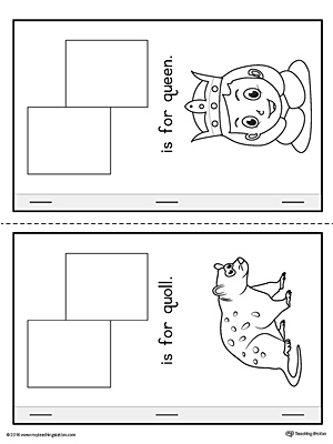 Letter Q Cut-Paste Printable MiniBook