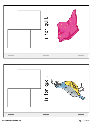 Letter Q Cut-And-Paste Printable MiniBook for Preschool in Color
