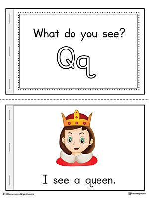 Letter Q Words Printable Mini Book (Color)