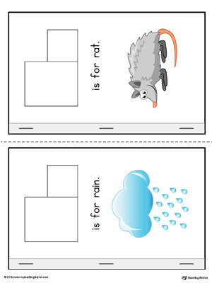 Letter R Cut-Paste Printable MiniBook in Color