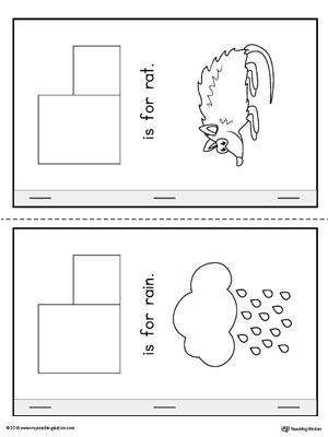 Letter R Cut-Paste Printable MiniBook