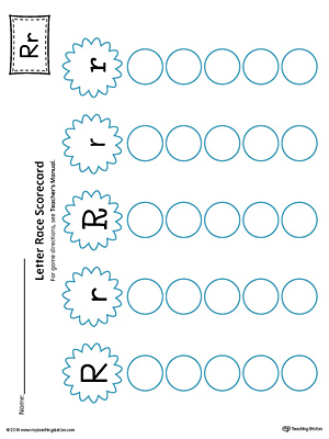 Letter R Activity Race Game for Preschool in Color