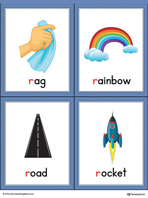 Letter R Words and Pictures Printable Cards: Rain, Rug ...