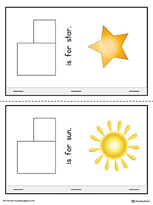 Letter S Cut-Paste Printable MiniBook in Color