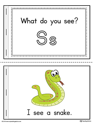 Letter S Words Printable Mini Book (Color)