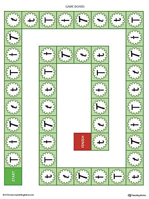 The Letter T Race Game is a printable activity to help your child identify different styles and variations of the letter T.