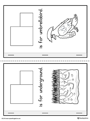 Letter U Cut-And-Paste Printable MiniBook for Preschool