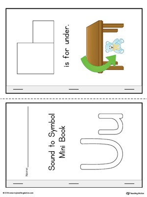 Letter U Cut-And-Paste Printable Mini Book (Color)