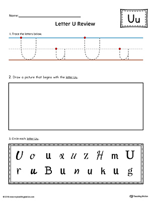 Use the Letter U Practice Worksheet to help your student identify and trace the letter U along with recognizing it