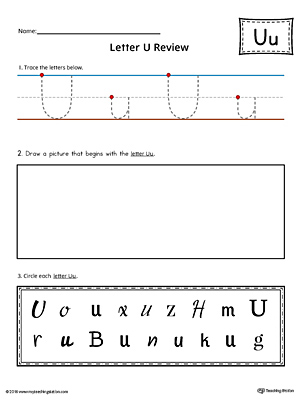 Letter U Practice Worksheet