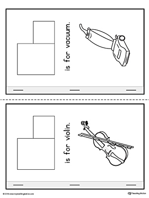 Letter V Cut-And-Paste Printable MiniBook for Preschool