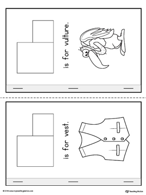 Letter V Cut-And-Paste Printable MiniBook for Kindergarten