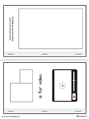 Letter V Cut-Paste MiniBook in Color