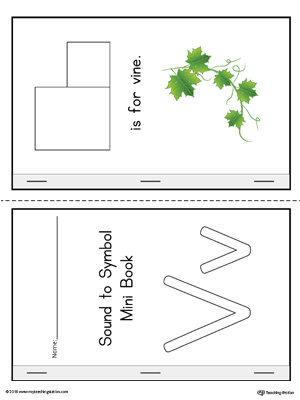 Letter V Cut-And-Paste Printable Mini Book (Color)