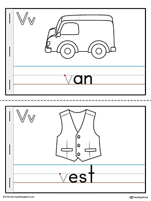 Letter V MiniBook Printable for Preschool
