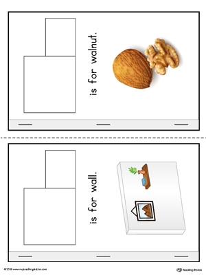 Letter W Cut-And-Paste Printable MiniBook for Kindergarten in Color