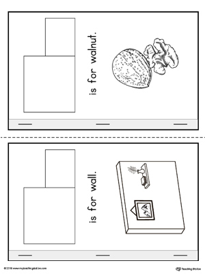 Letter W Cut-And-Paste Printable MiniBook for Kindergarten