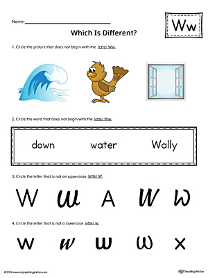 Letter Formation Play-Doh Mat: Letter W Printable (Color