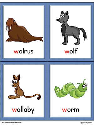 Things that Start with W Cards - Alphabet Printables