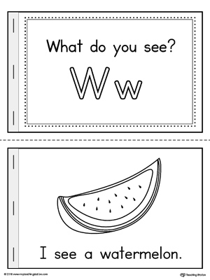 Letter W Words Printable Mini Book