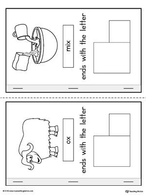 Letter X Cut-Paste Printable MiniBook