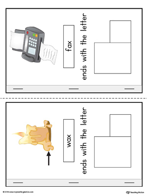 Letter X Cut-And-Paste Printable MiniBook for Preschool in Color