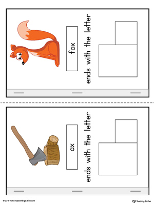 Letter X Cut-And-Paste Printable MiniBook for Kindergarten in Color