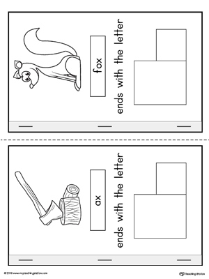 Letter X Cut-And-Paste Printable MiniBook for Kindergarten