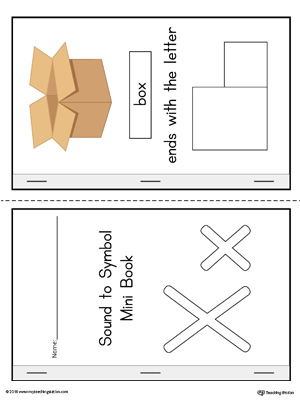 Letter X Cut-And-Paste Printable Mini Book (Color)